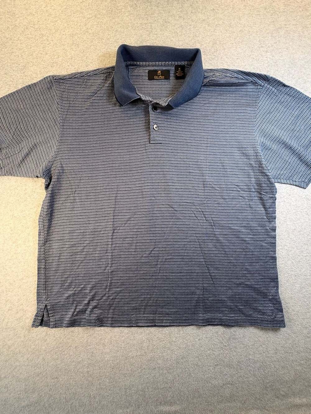 Gary Player Polo Shirt Size XL Blue Pattern Short Sleeve